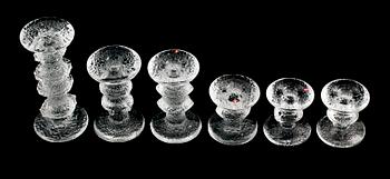 LJUSSTAKAR, 6 st, "Festivo", Timo Sarpaneva, Iittala.