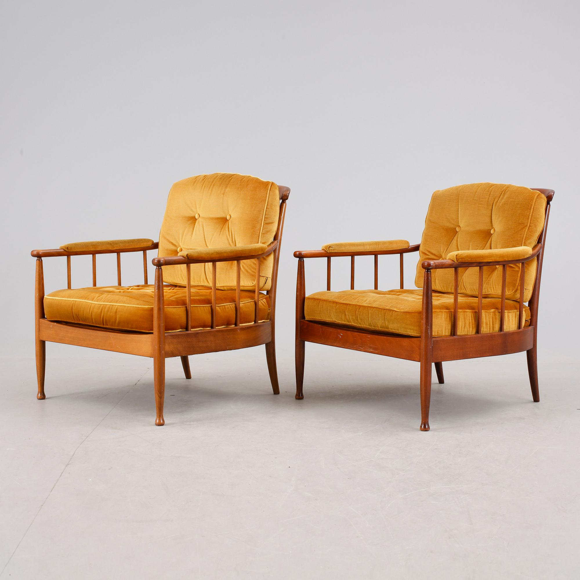 FÅTÖLJER ett par. "Skrindan", Kerstin Hörlin-Holmqvist, OPE, 1960-tal.