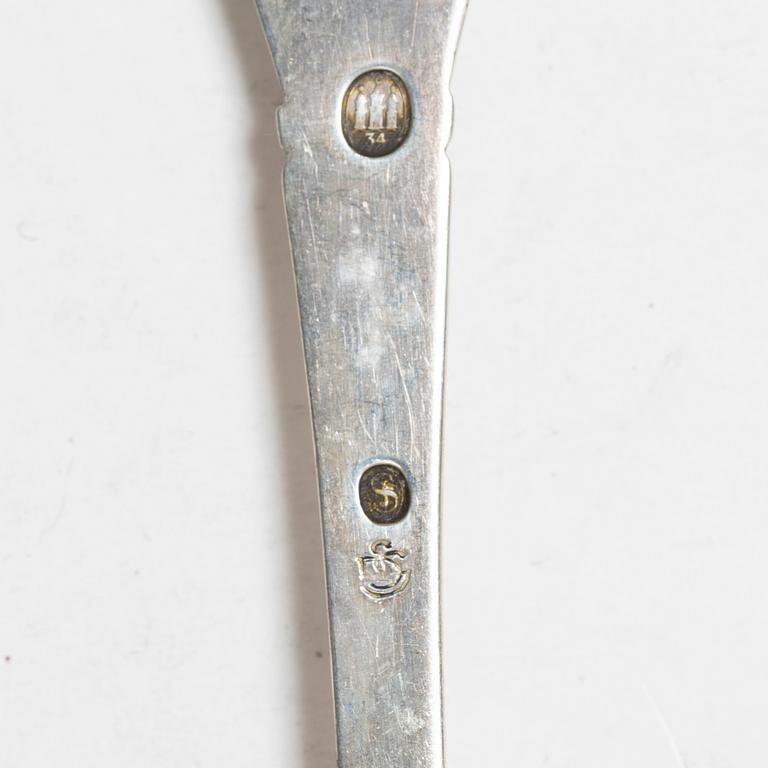 Bestickuppsättning, 75 delar, silver, bl a CF Heise, Köpenhamn 1928.