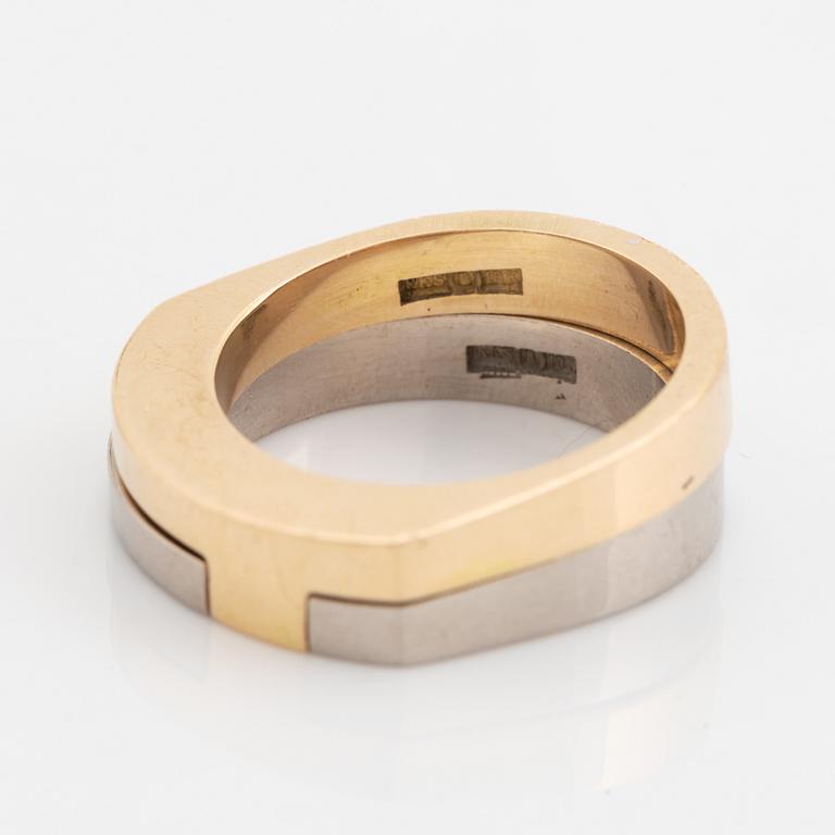 Rolf Karlsson, two part ring, 18K gold and white gold.