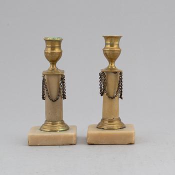 LJUSSTAKAR, ett par, sengustavianska, 1800-talets början.