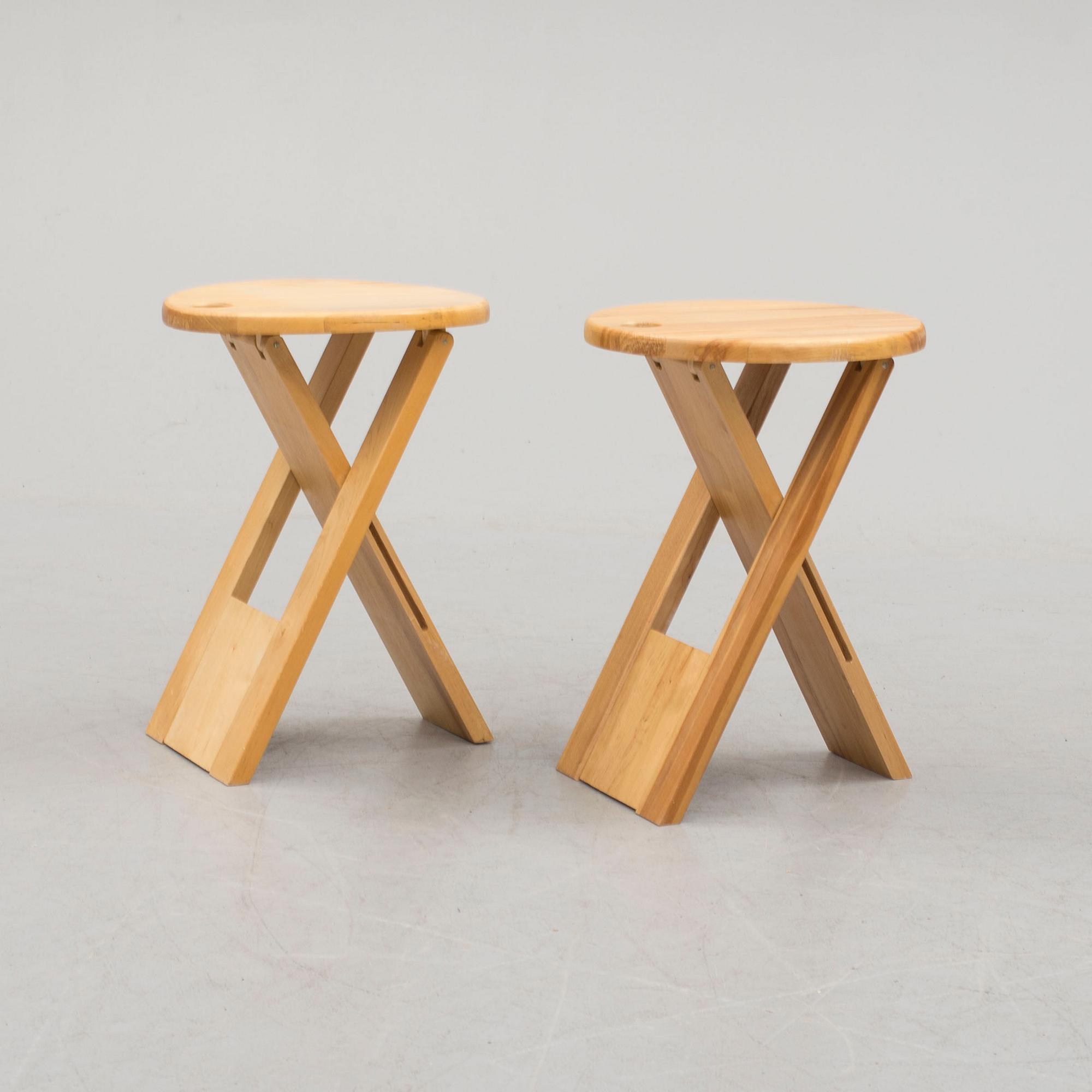 a pir of 'Suzy stools' by Adrian Reed for Princes design Works 1980-1989.