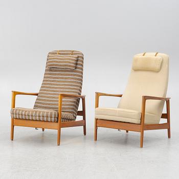 Folke Ohlson, two 'Siesta' armchairs, DUX, 1950s/60s.