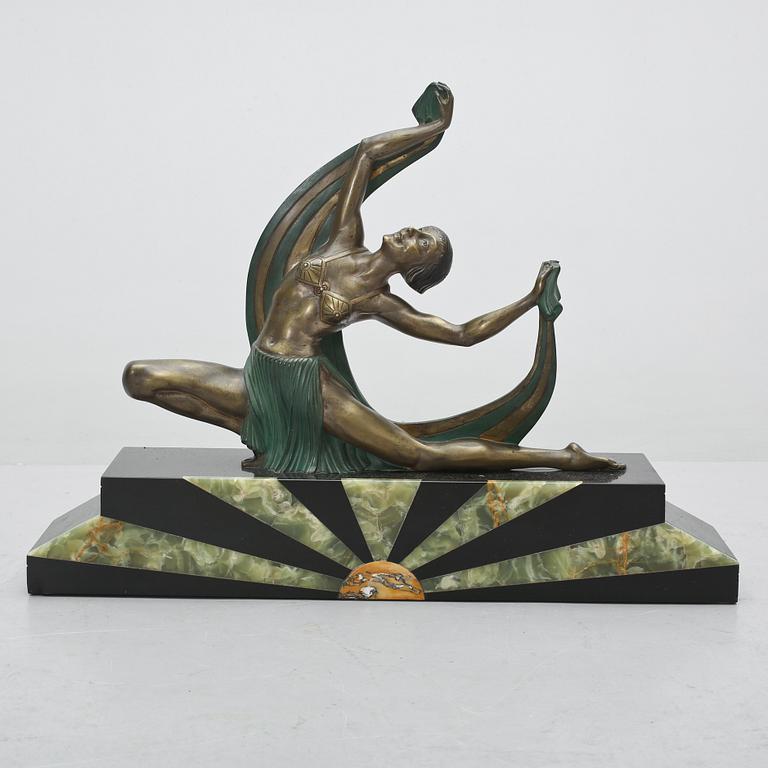 SKULPTUR, brons och marmor, Jean Lormier, signerad, 1930-tal.