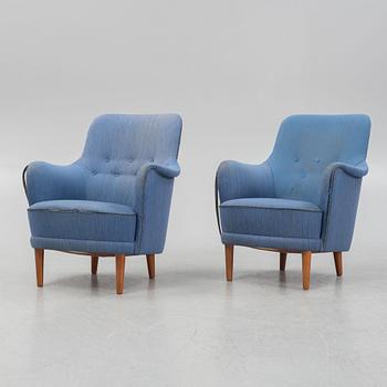 Carl Malmsten, a pair of 'Samsas' armchairs, second half of the 20th Century.