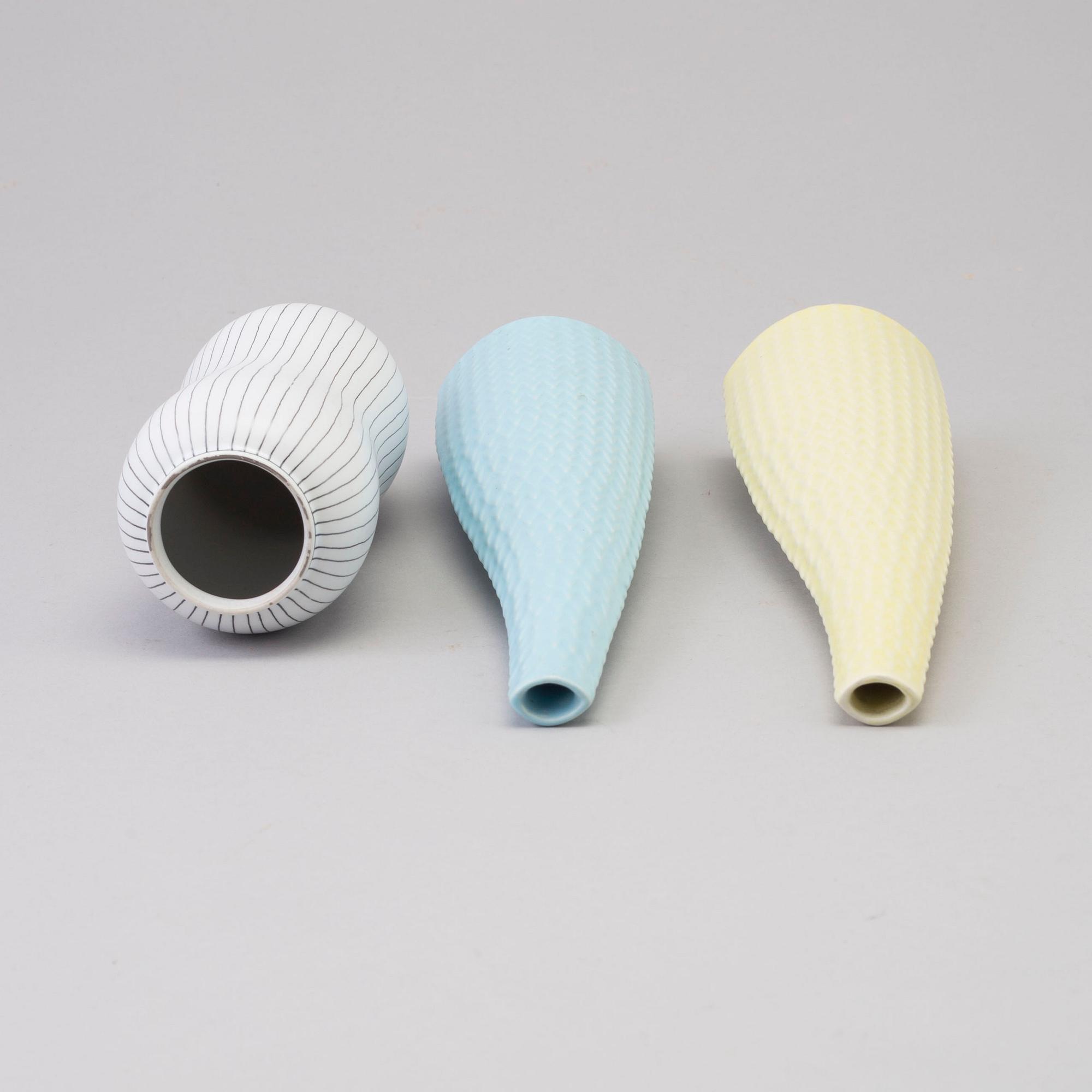 STIG LINDBERG, three stoneware vases from Gustavsberg.