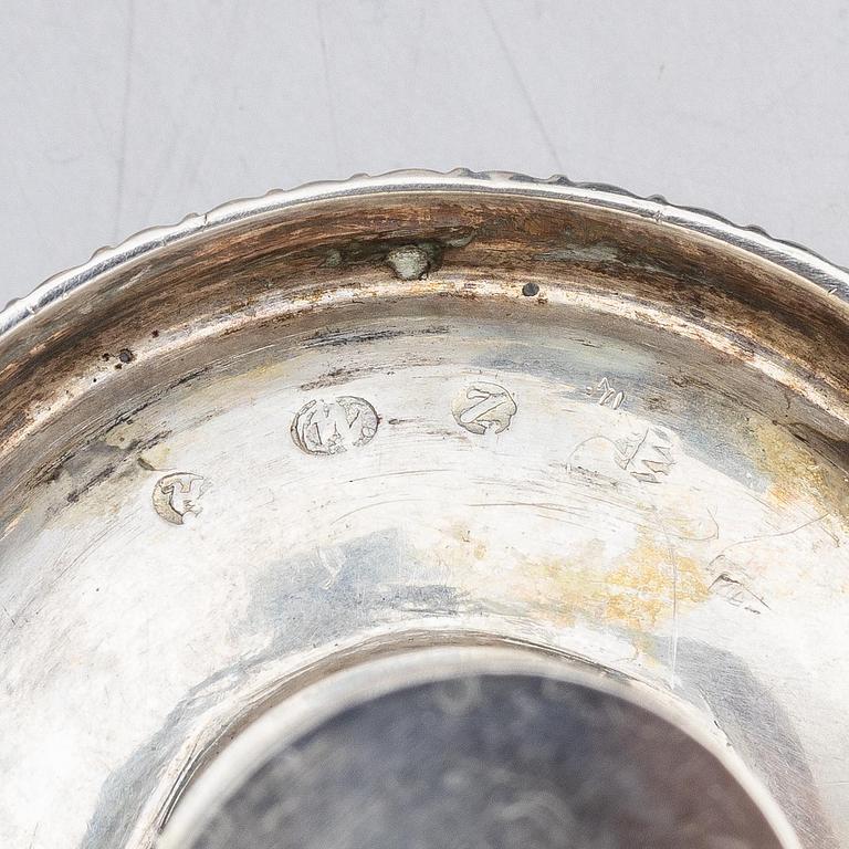 A pair of Danish 19th century silver candlesticks, marks of Carl Fredrik Westrup, Copenhagen 1827.