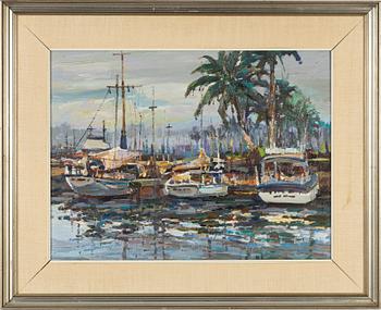 Lau Chun, oil on canvas, signed.