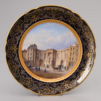 A set of 3 French porcelain decorative plates from the latter half of the 19th century.