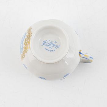 Crèmekoppar med lock och fat, 12 st, porslin, Rörstrand, 1900-talets andra hälft.