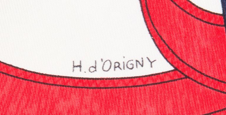 An 'Eperon d'Or' silk scarf.