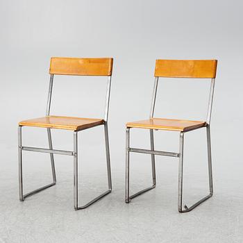 Stolar, 4 st, "Stol 10", 1900-talets mitt. Grythyttans stålmöbler. 1900-talets första hälft.