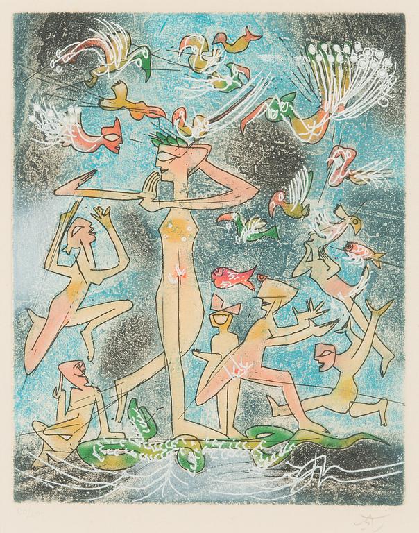 Roberto Matta, färgetsning, signerad och numrerad 20/100.