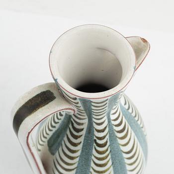 A set of two vases and a pitcher, faience, by Stig Lindberg, Gustavsberg.