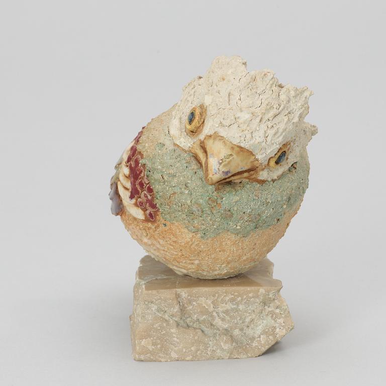 A Tyra Lundgren stoneware figure of a bird.