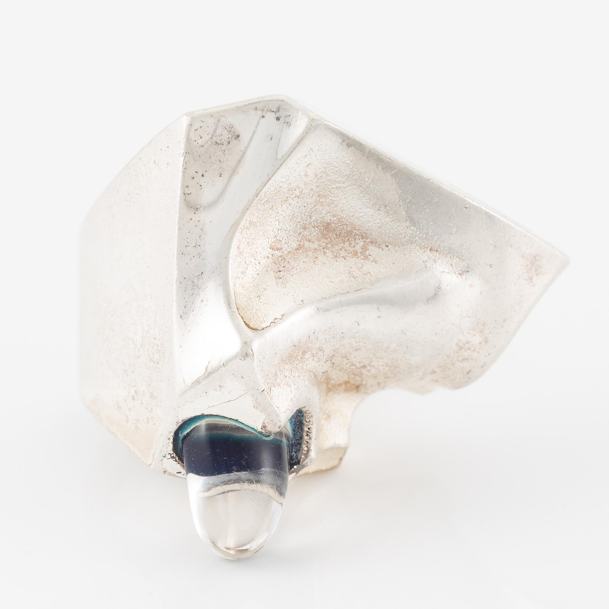 Björn Weckström, Ring "Varelsens öga", sterlingsilver och akryl. Lapponia 1973.