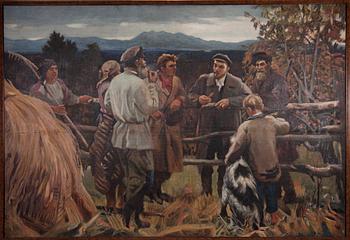 OKÄND KONSTNÄR, efter V. Basov, olja på duk, osignerad.