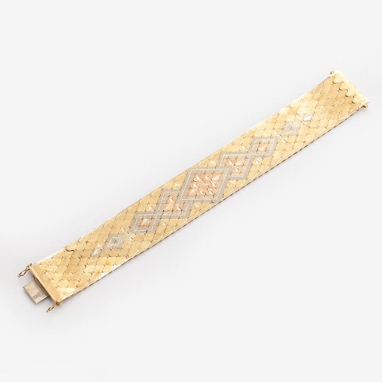 Armband i 14K trefärgsguld.