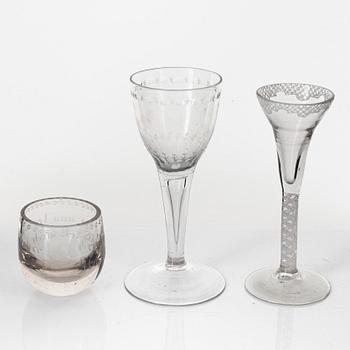 Three glasses, 18th-19th Century.