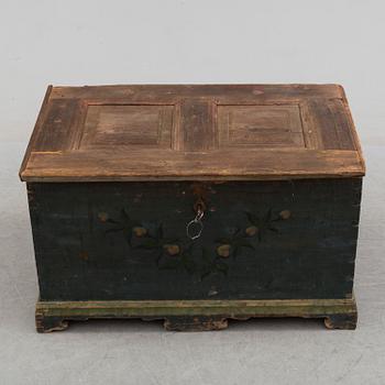 ANDERS ÄDEL, Circle of, a Swedish folk art chest from Ljusdal, Hälsingland, late 18th century or early 19th century.