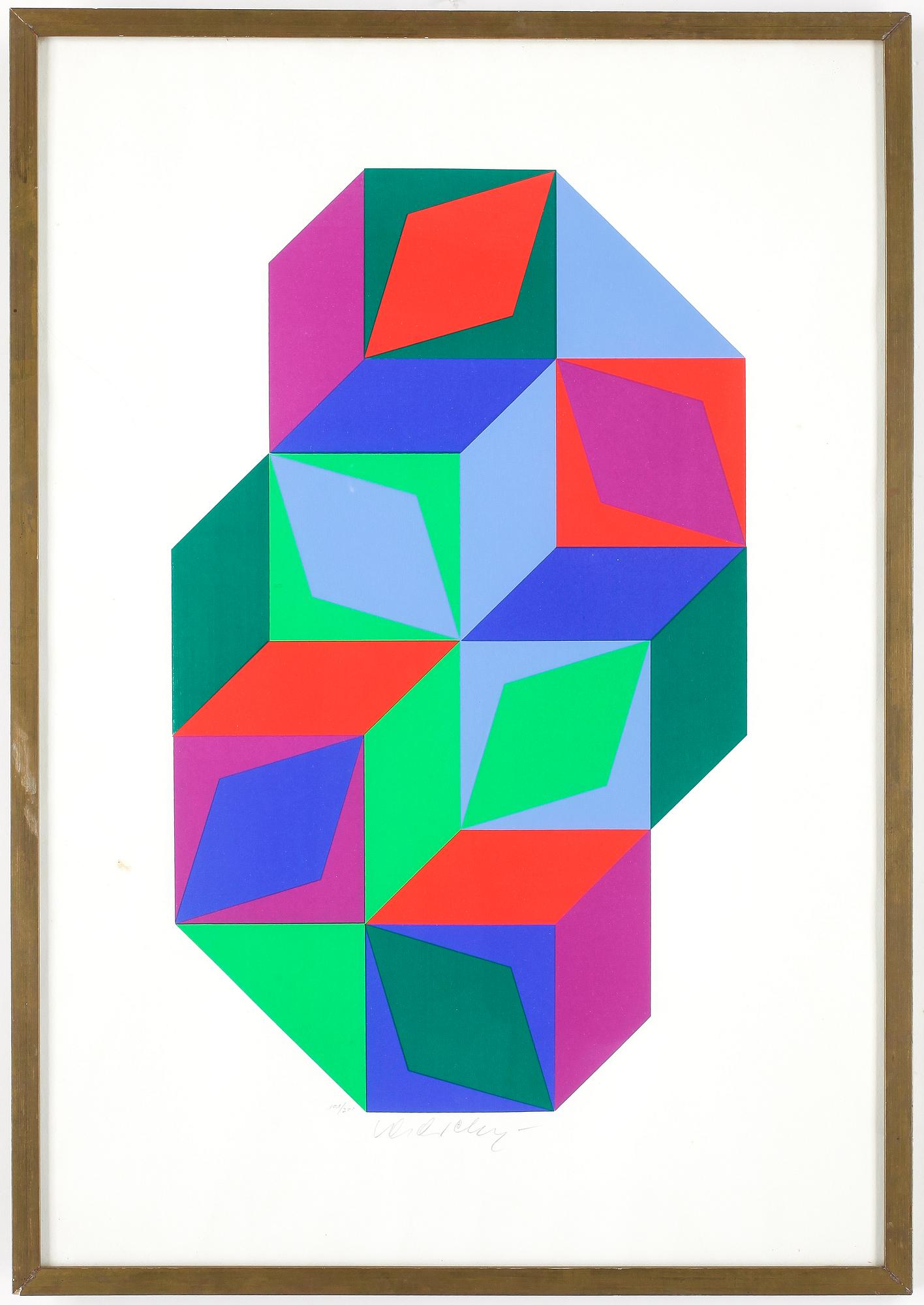 VICTOR VASARELY. Serigrafi, signerad och numrerad 101/200.