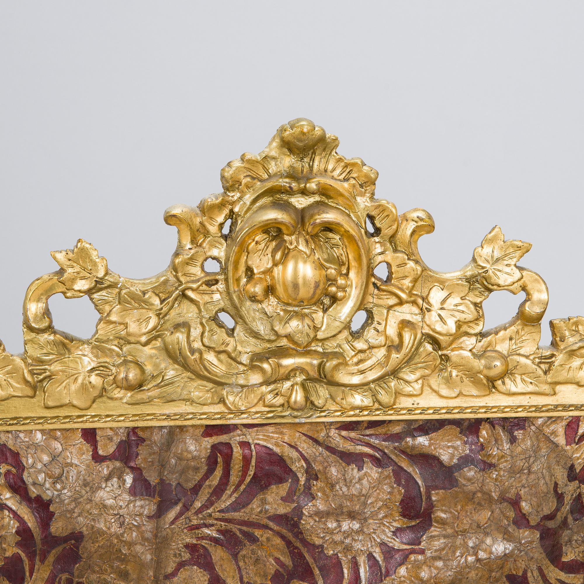 A Baroque style/Rococo revival brass protection, late 19th century.