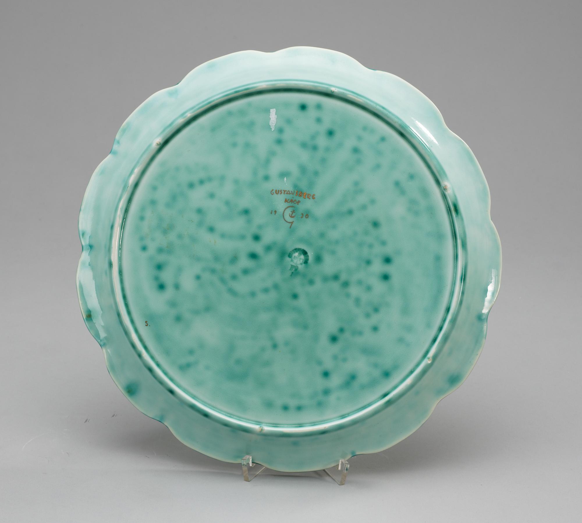 A Wilhelm Kåge 'Argenta' creamware tray, Gustavsberg 1927-30.