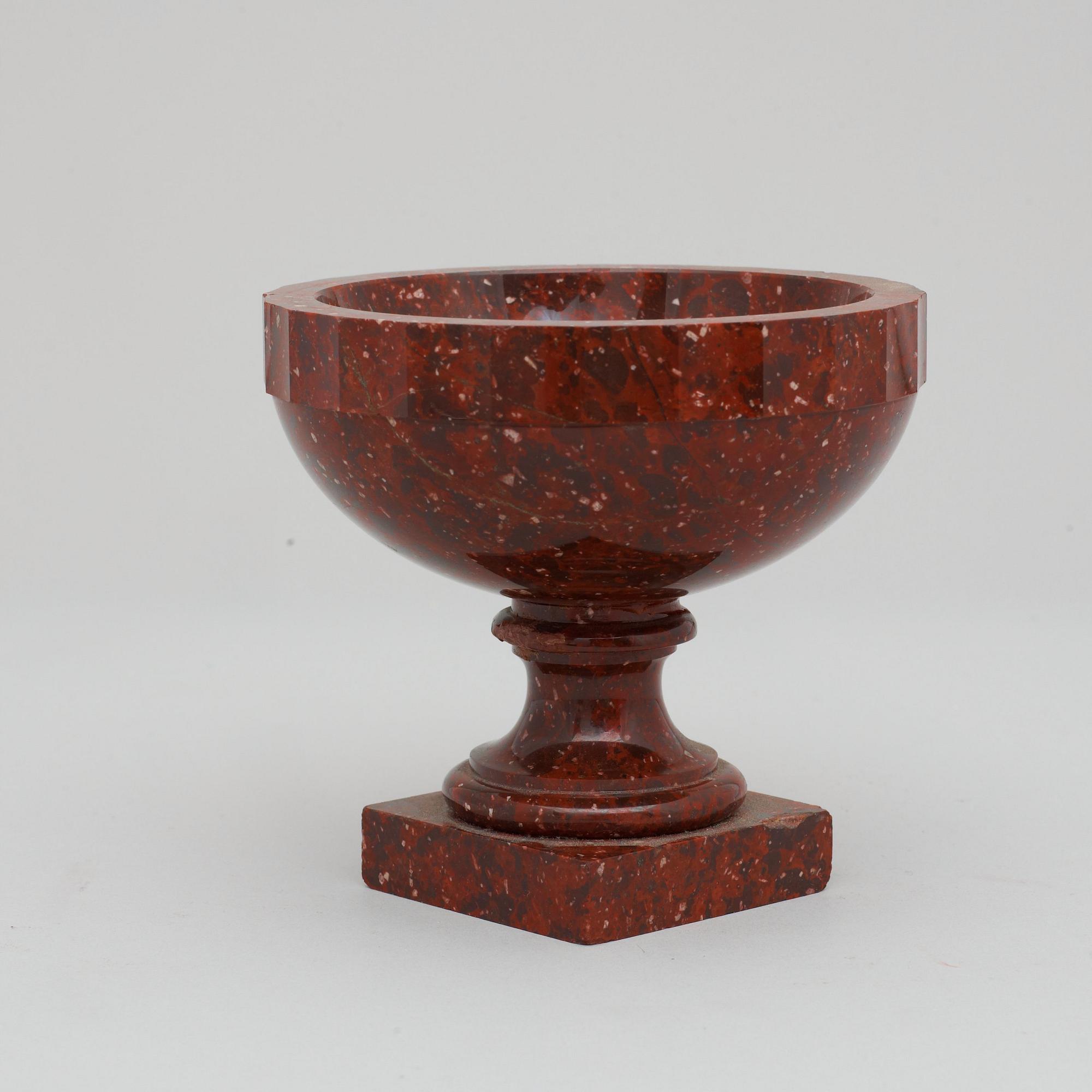 A Swedish Empire 19th century porphyry bowl.