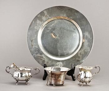 PARTI SILVER, 6 delar, 1900-tal, ca 965 g. Bl a GAB.