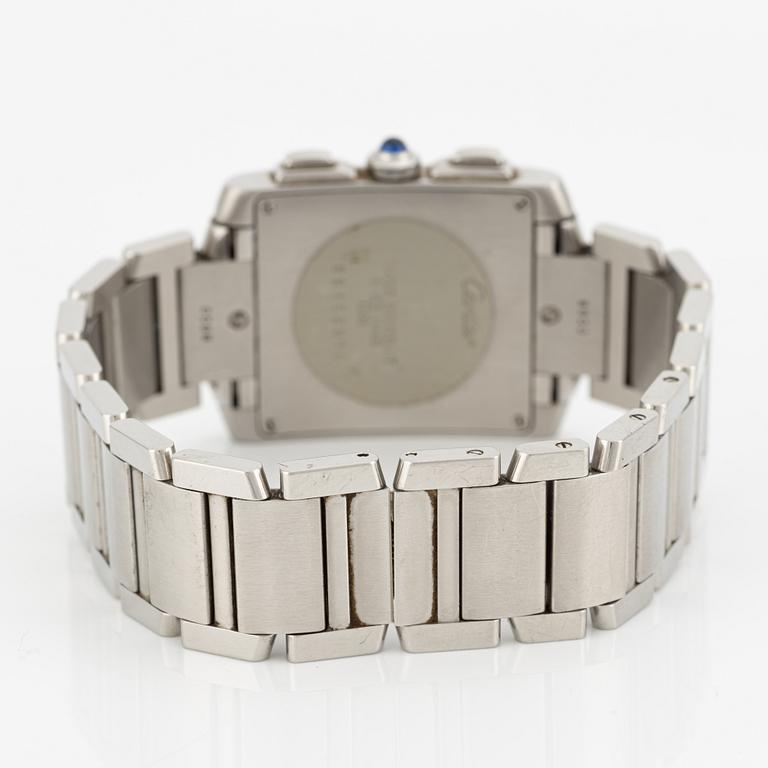Cartier, Tank Francaise, kronograf, armbandsur, 28 x 28 (36) mm.