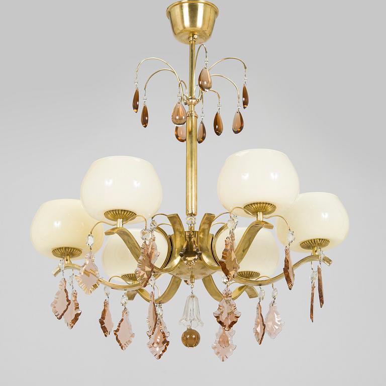 Paavo Tynell, a mid 20th century '1476/6 chandelier for Taito/ Idman.