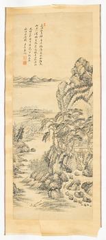 Zhu Yuan (1881-1971)”  and dated 1903, Mountainous riverscape.