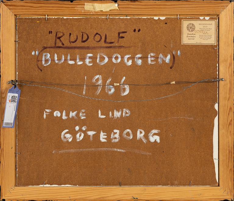 Folke Lind, olja på pannå, signerad och daterad -66.