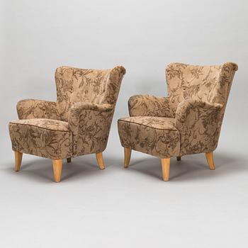 Ilmari Lappalainen, A pair of 1950's 'Laila' armchairs for Asko, Finland.