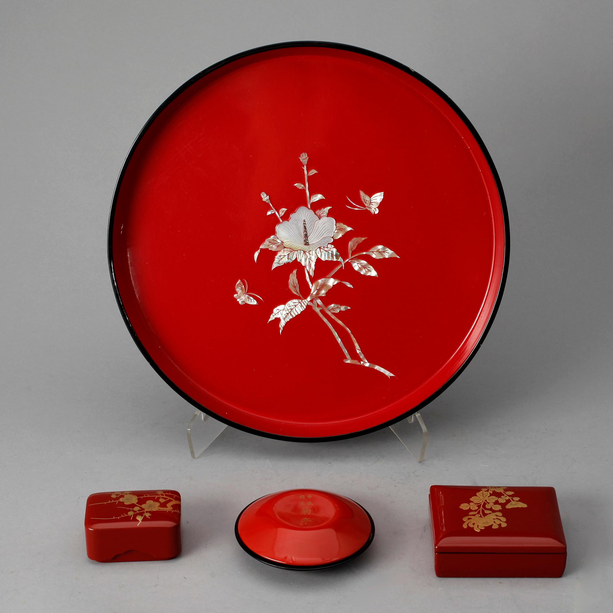 PARTI LACKARBETEN, 4 delar, Japan, 1900-tal.
