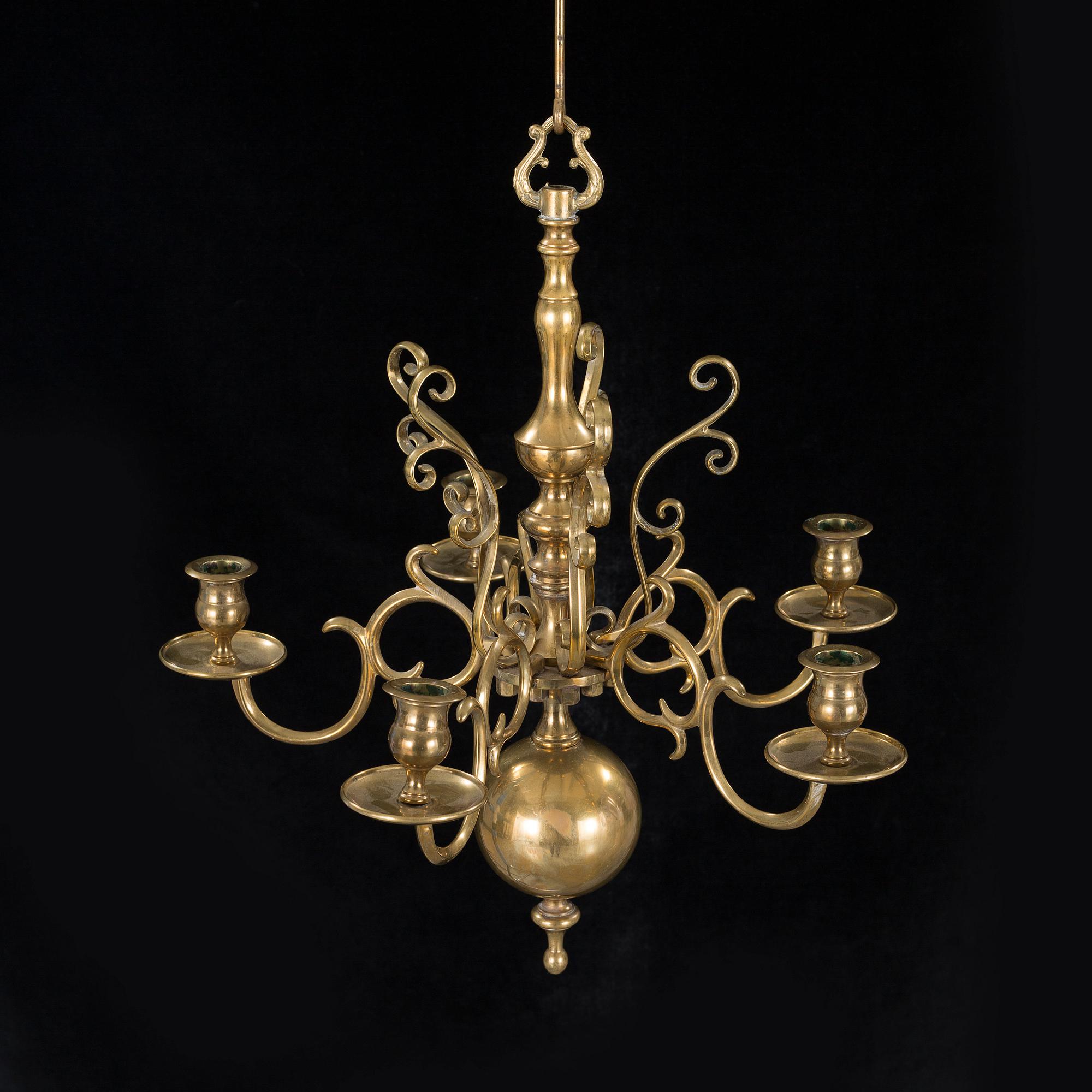 A brass chandelier, No 205, by Skultuna Bruk from 1996.