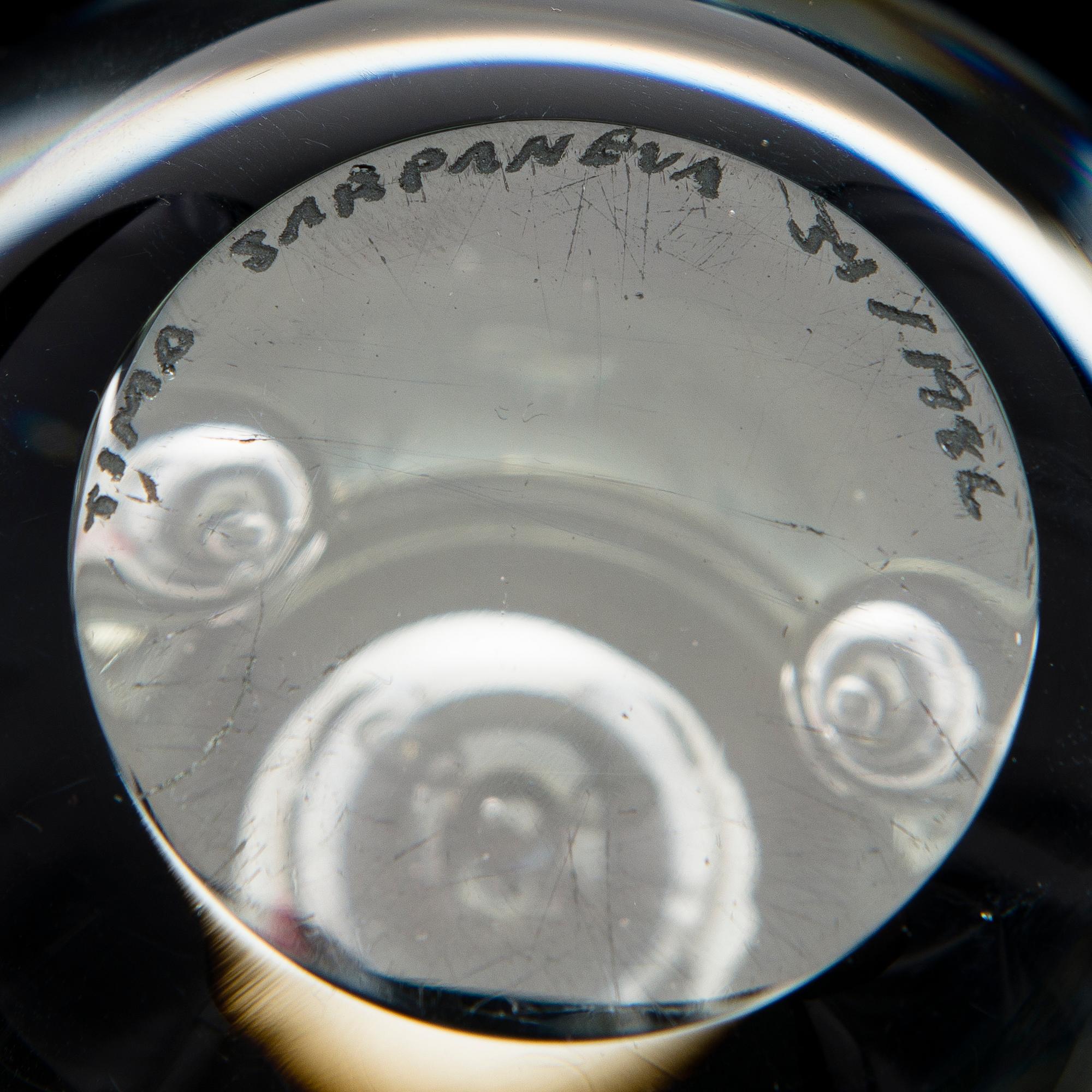 A 'Claritas' glass sculpture signed Timo Sarpaneva 34/1986.