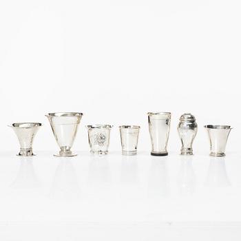 Bägare, 7 st, silver, GAB, 1900-tal.