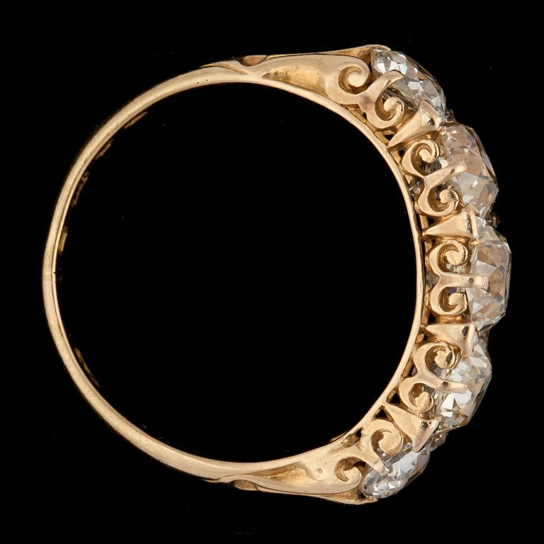RING, antikslipade diamanter, tot. 3.50 ct.