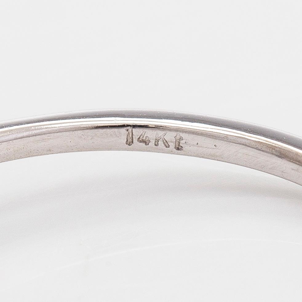 Sormus, briljanttihiottu timantti, 14K valkokulta.