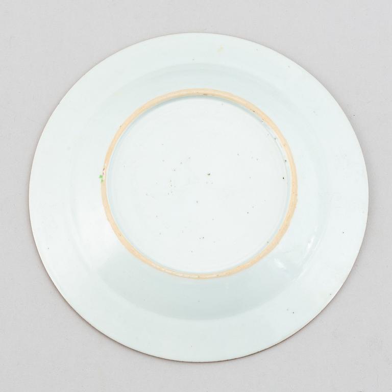 A group of 12 famille rose matched plates, Qing dynasty, Qianlong (1736-95).