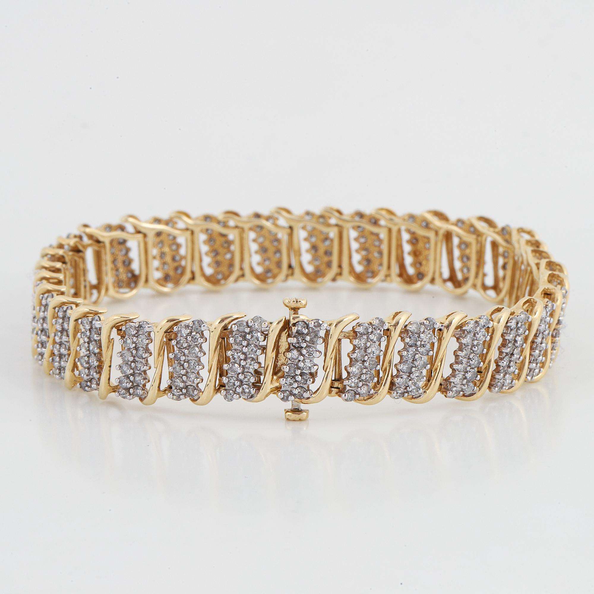 Gold and eight-cut diamond bracelet.