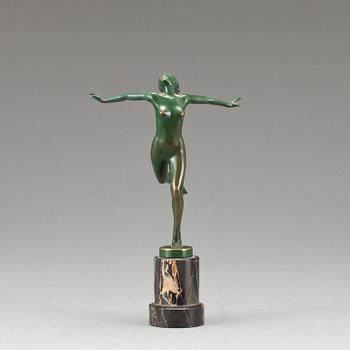 JOSEF LORENTZL, skulptur, signerad, grönpatinerad, brons.