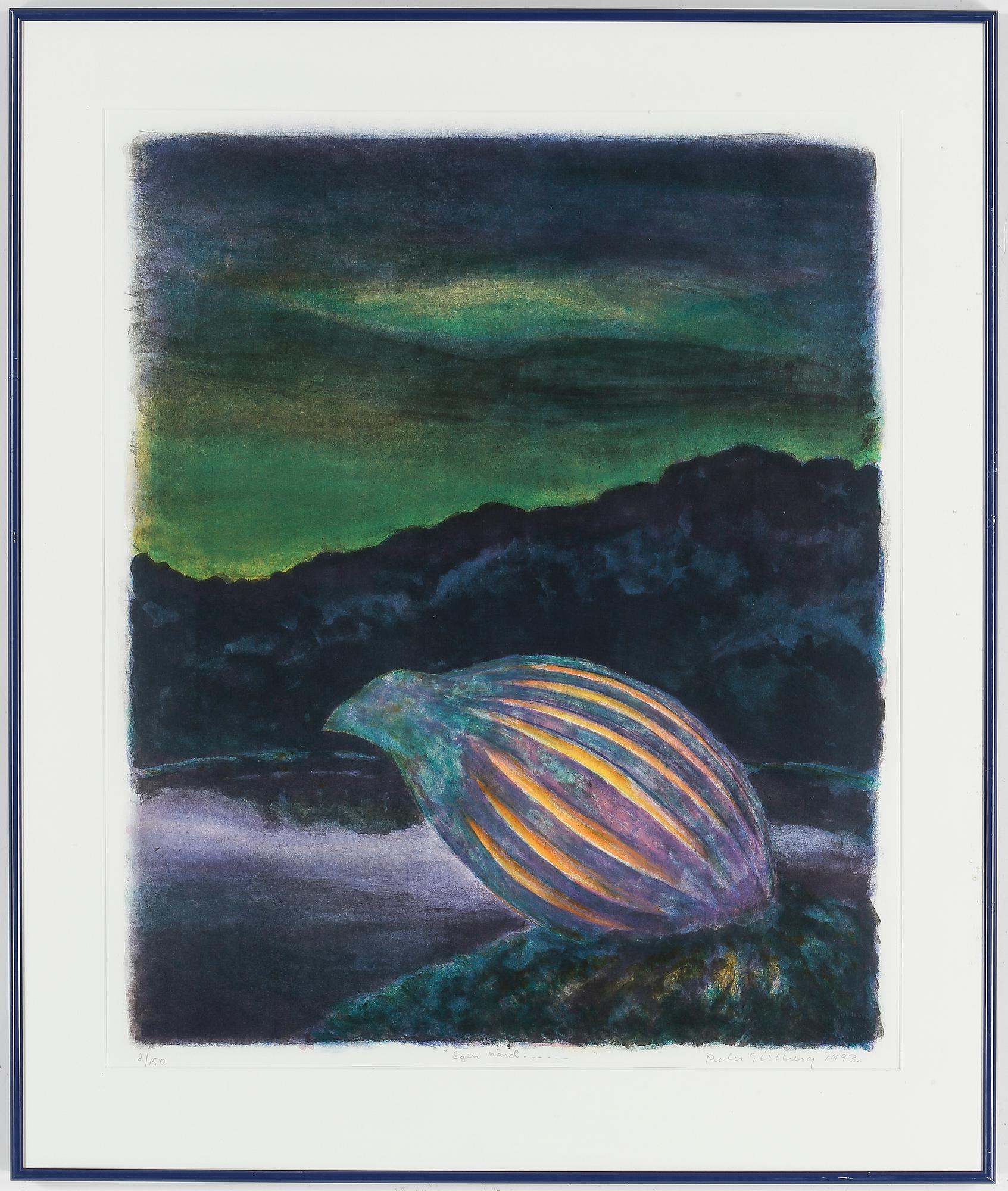 PETER TILLBERG, färglitografi, signerad och numrerad 1993. 2/150.