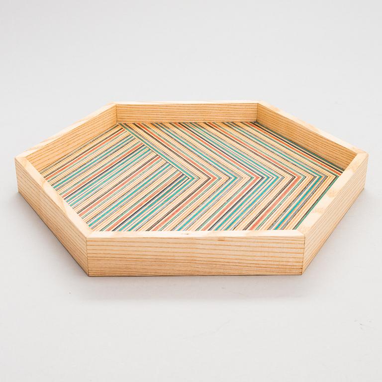 ALEKSI PUUSTINEN, 'Hexagon Tray', signed.