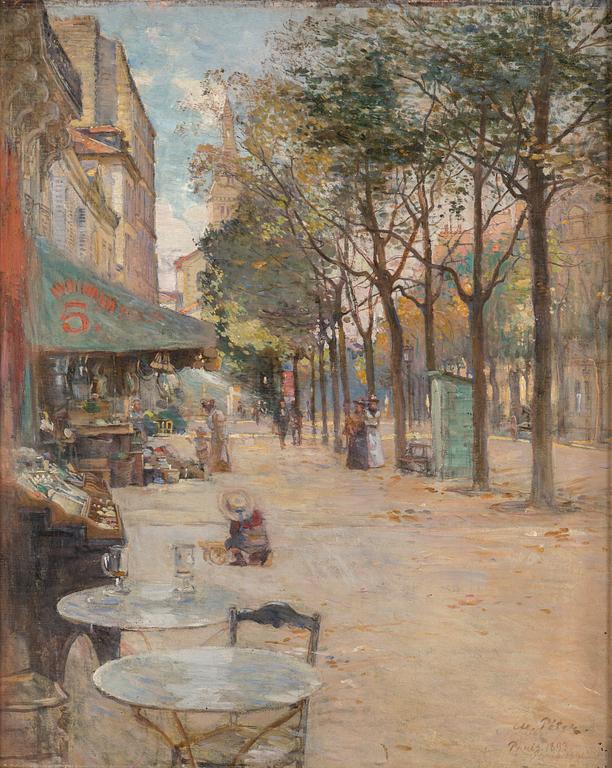 AXEL PETER, oil on canvas, signed and dated Paris 1893.