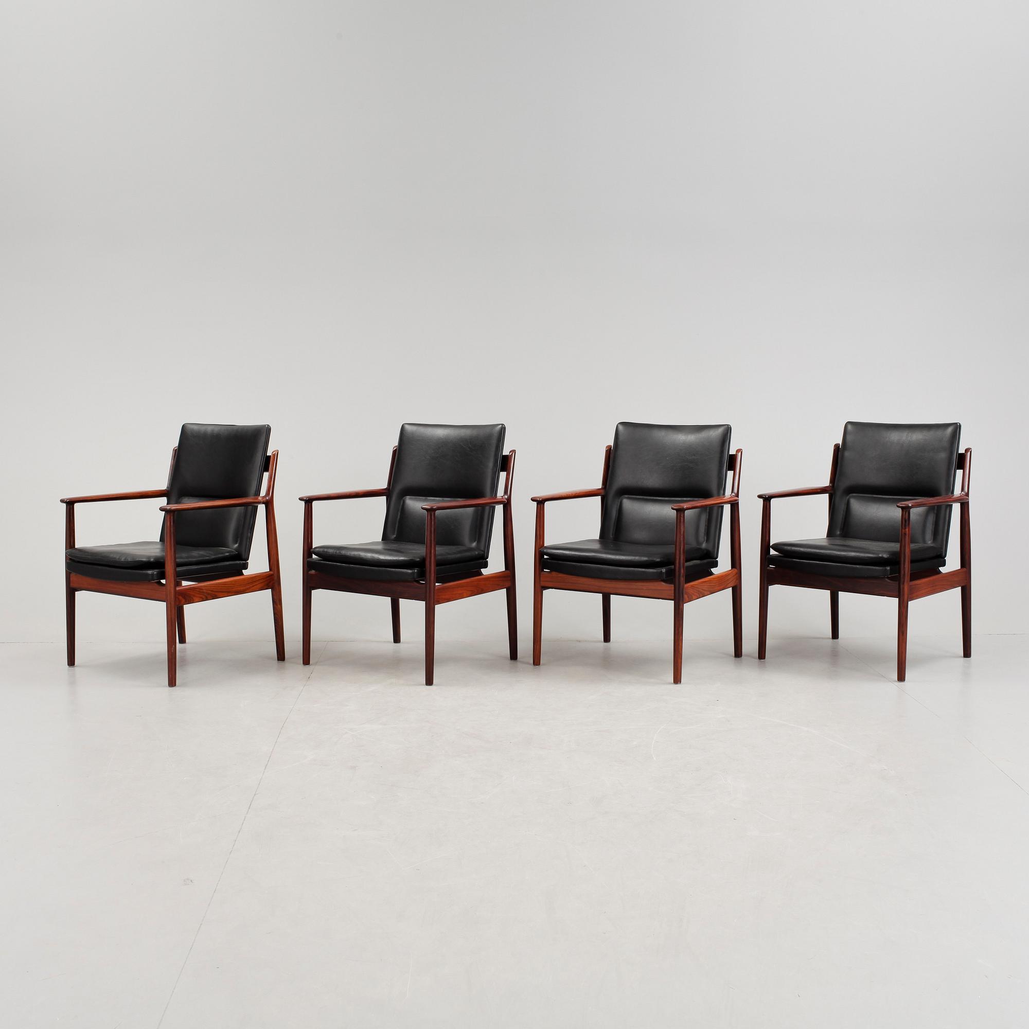 KARMSTOLAR, 4 st, "Modell 431", Arne Vodder, Sibast Furniture, Danmark, 1960-tal.