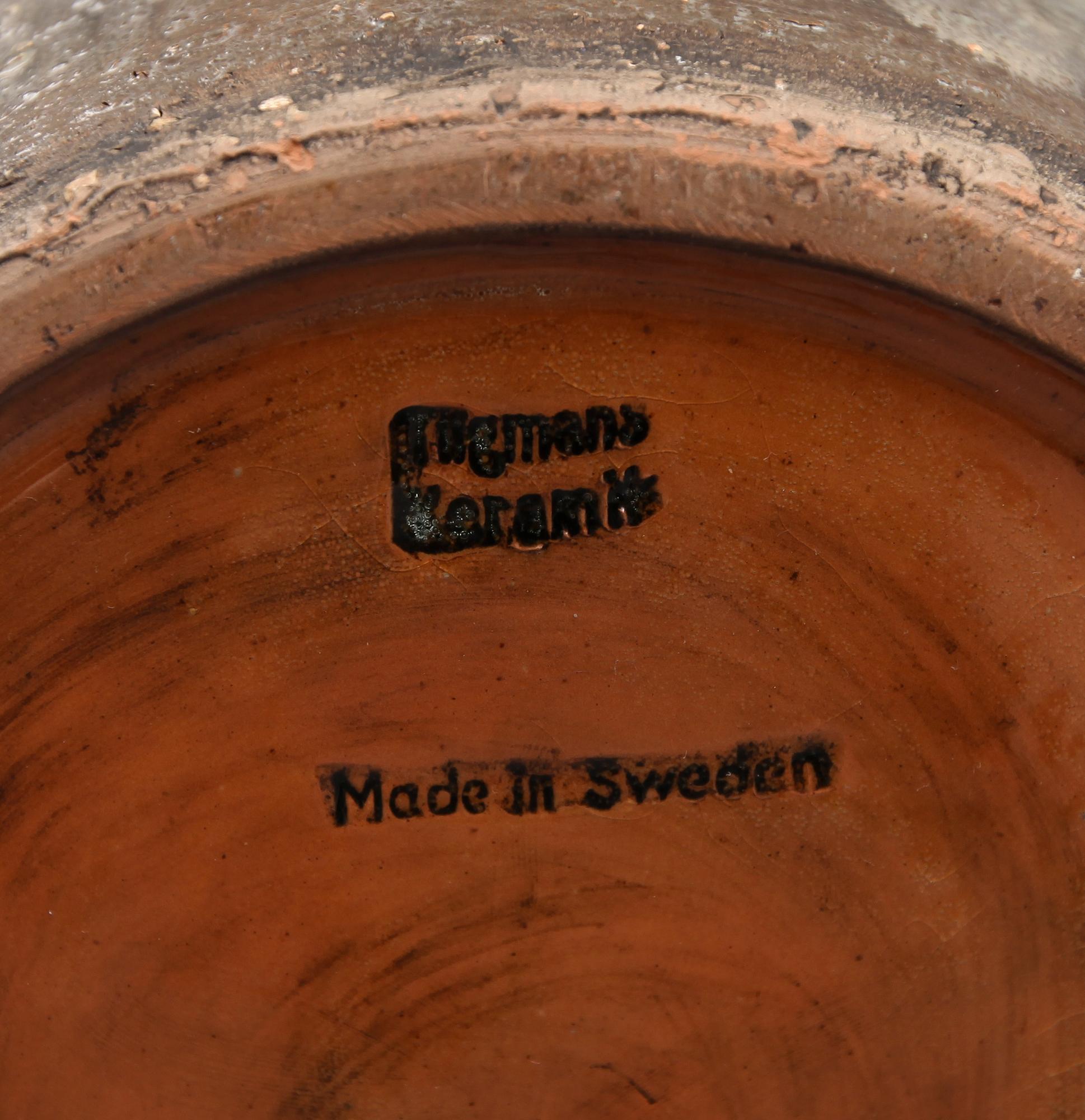 GOLVURNA, keramik, signerad MY 1966, Tilgmans.