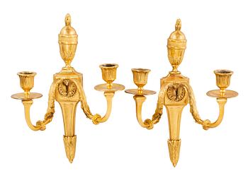 375. A PAIR OF WALL CANDELABRAS.