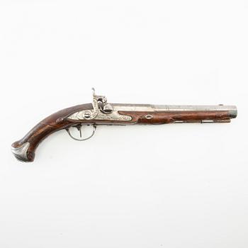 Percussion pistol, converted from flintlock, 18th century.